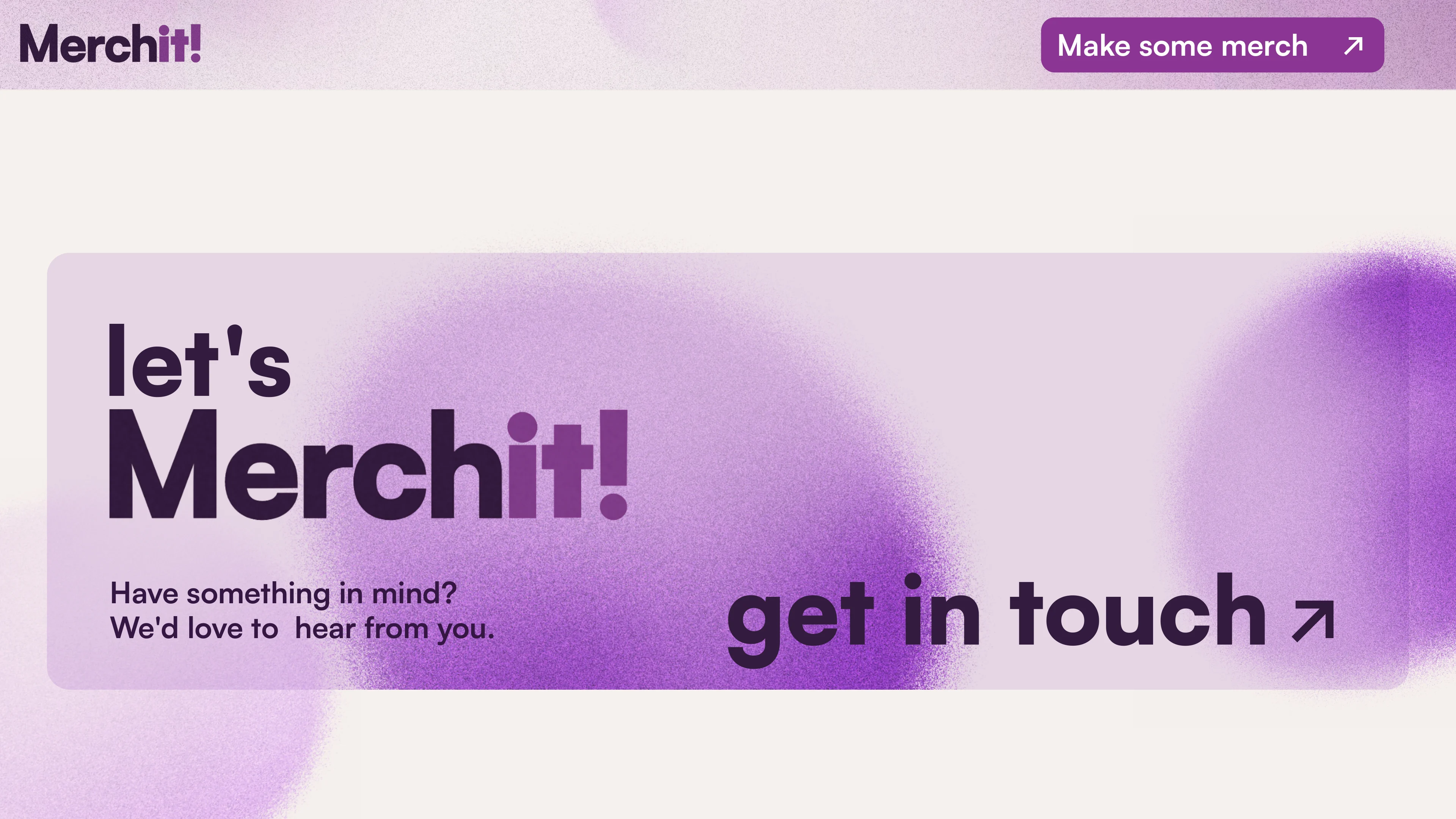 merchit! website, contact: let's merchit! and get in touch